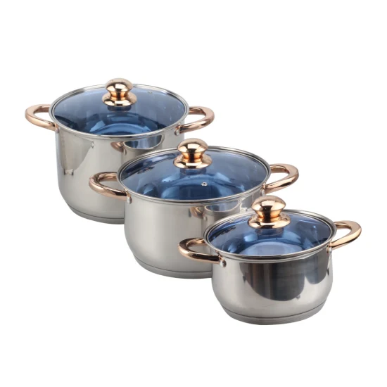 Blue Glass 3size Casserole Sets Cookware